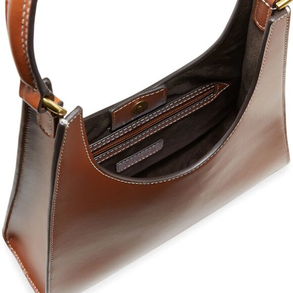 Staud Rey Tan Leather Structured Shoulder Bag - Picture 2 of 8